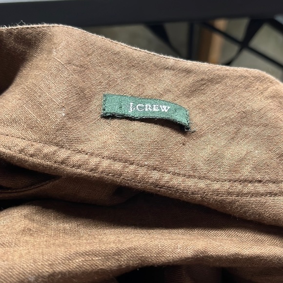 J.Crew V Neck Pull over Tunic Dress Chocolate Brown M boho contrast top stitch - Picture 8 of 10